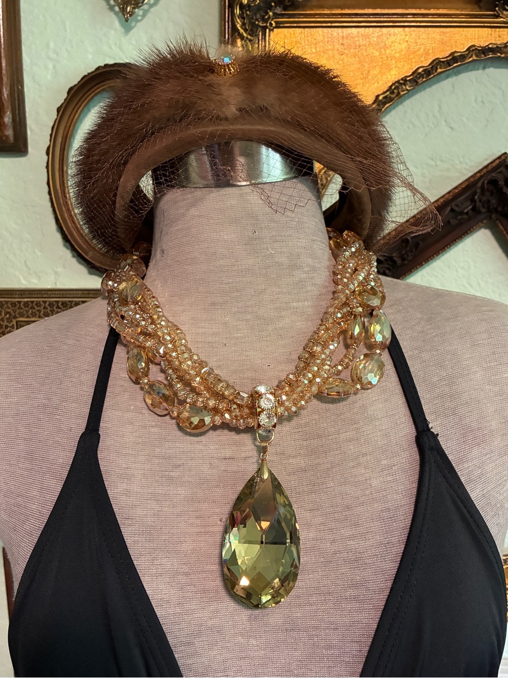 Christian Siriano New York Champagne Crystal Choker
